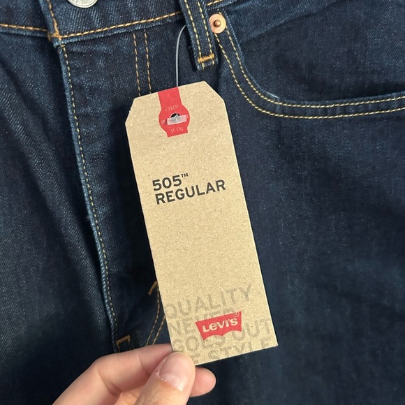 Levis 505 Regular Dark Wash Jeans Size 32x32 - Picture 3 of 9